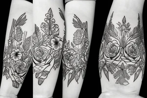 botanical vase tattoo idea