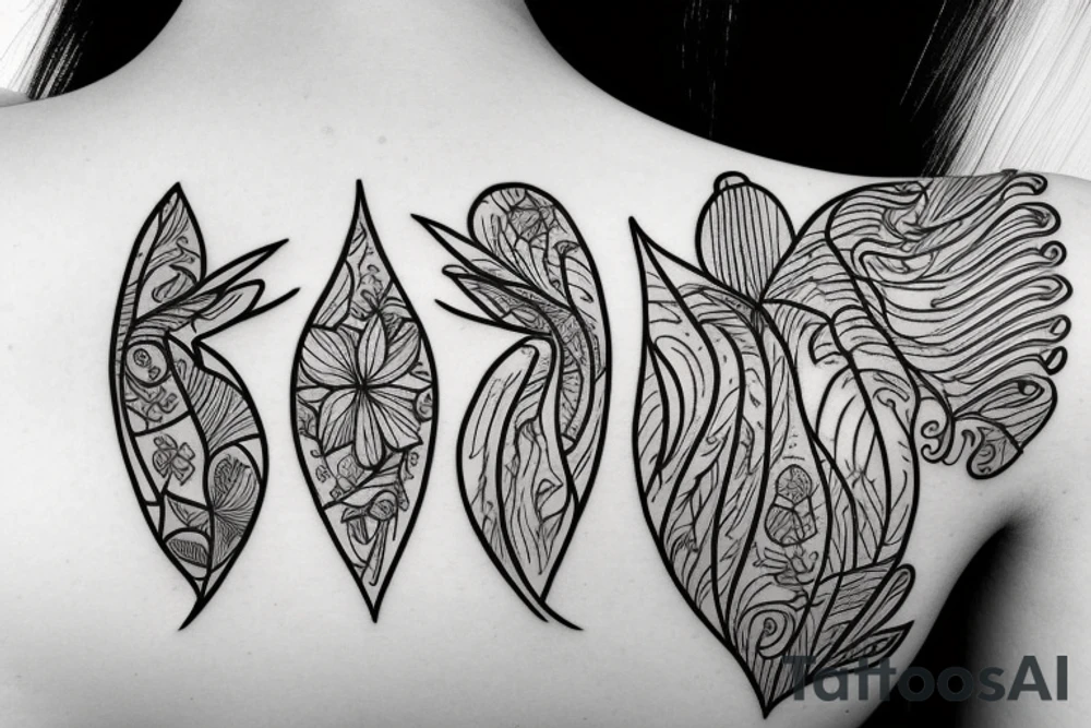 botanical vase with swallows tattoo idea