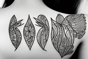 botanical vase with swallows tattoo idea