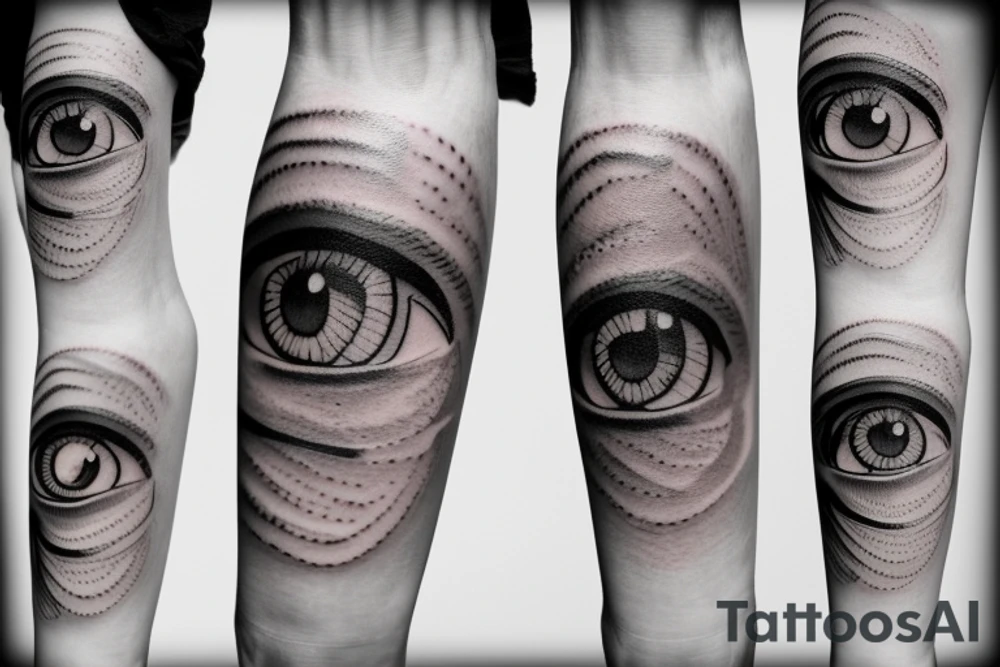 eyes inside of a wine bottle tattoo idea