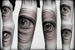 eyes inside of a wine bottle tattoo idea