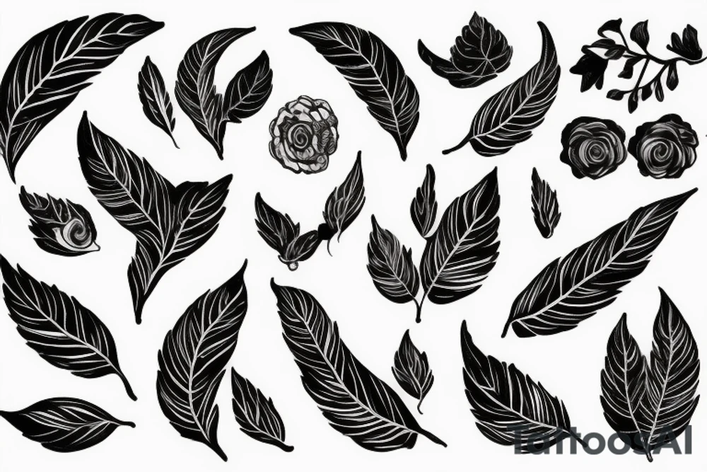 Ram with leaves tattoo idea