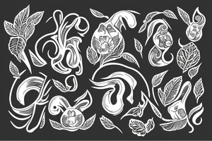 Ram with leaves tattoo idea