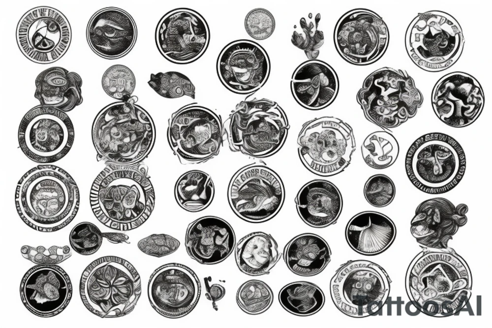 old coin tattoo idea
