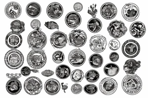 old coin tattoo idea