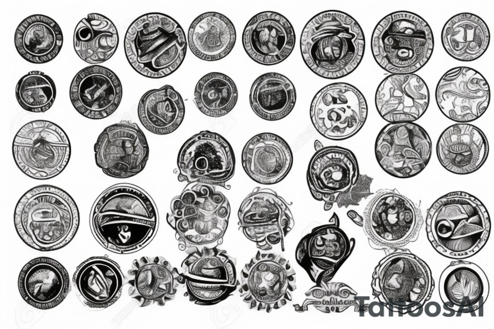 old coin tattoo idea