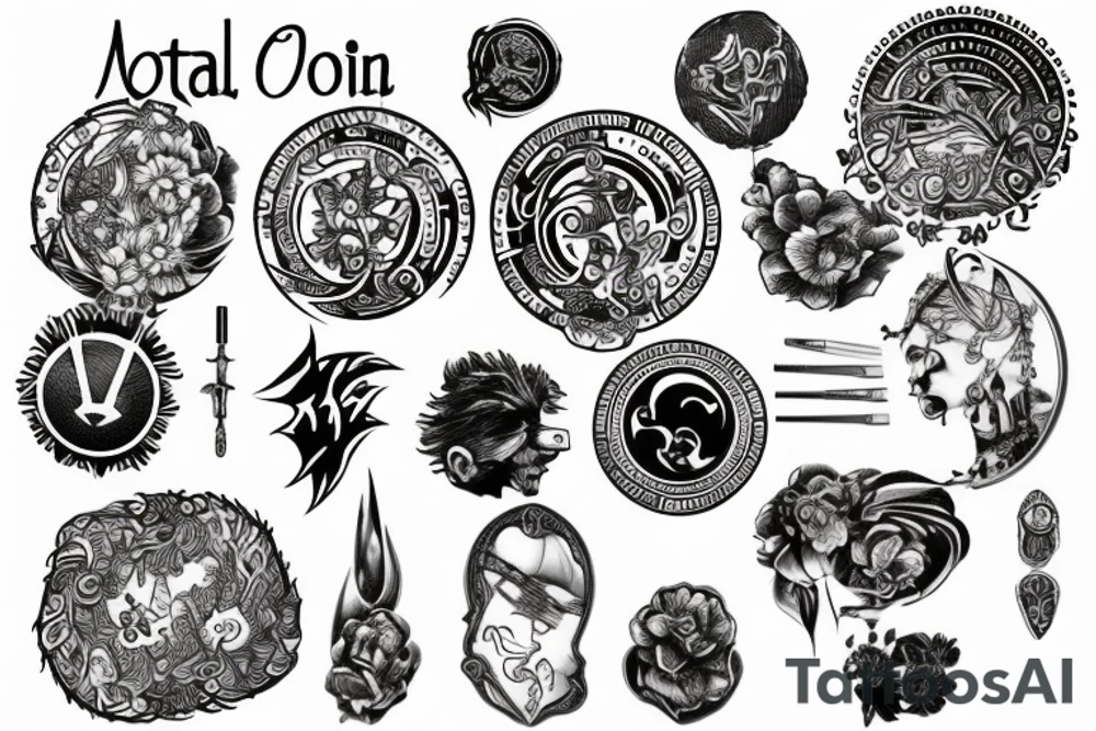 metal coin tattoo idea