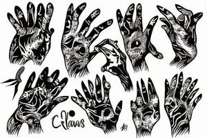 animal claws ripping through tattoo idea