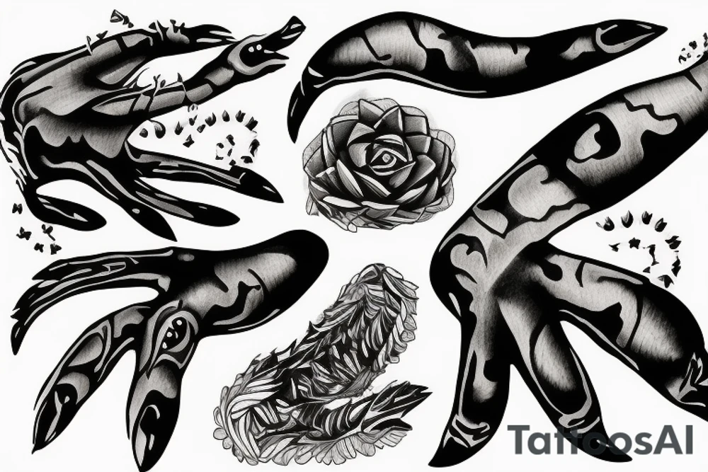 animal claws ripping through tattoo idea