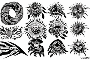 Slavic land soil sun water wind fire tattoo idea