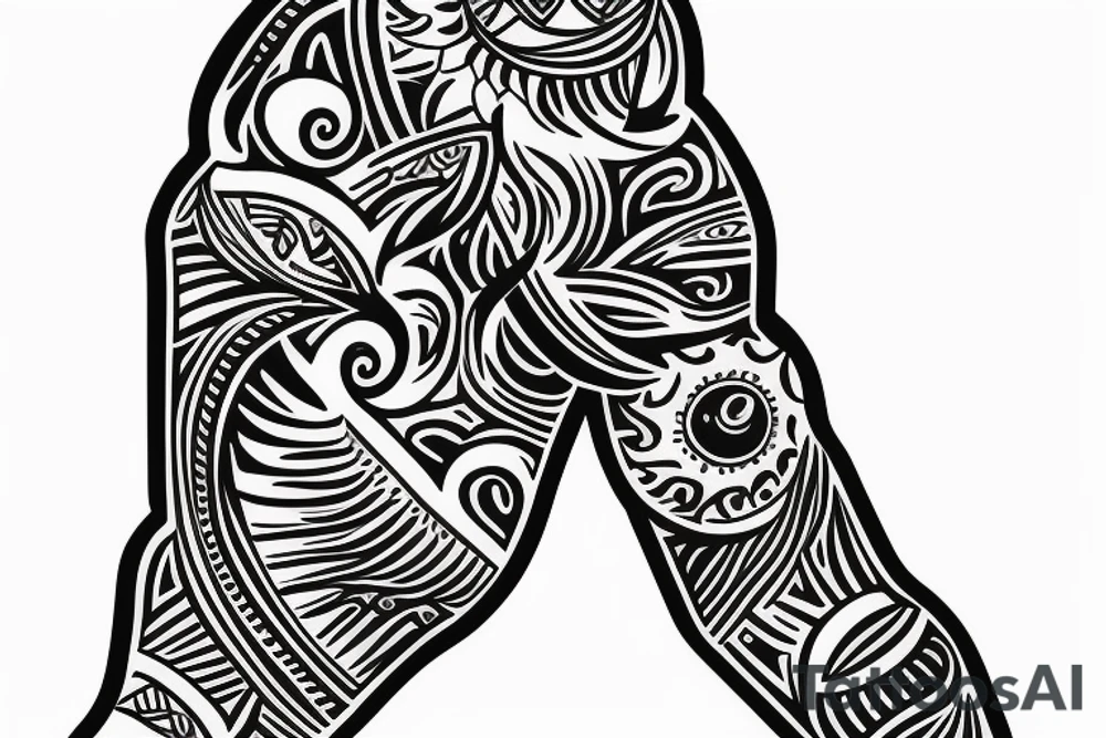 Slavic land soil sun water wind fire sleeve tattoo idea
