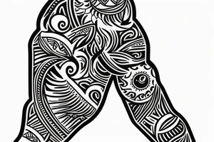 Slavic land soil sun water wind fire sleeve tattoo idea