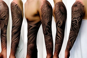 soil sun water wind fire sleeve tattoo idea