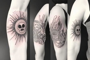 soil sun water wind fire sleeve tattoo idea