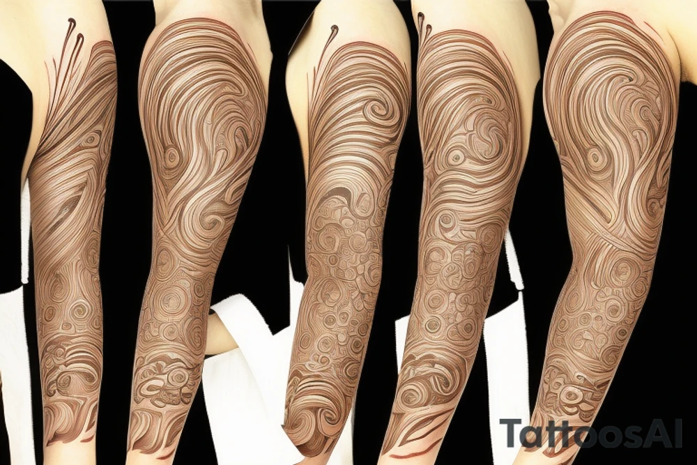 soil sun water wind fire sleeve tattoo idea