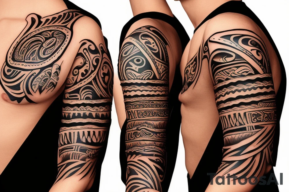soil sun water wind fire sleeve tattoo idea