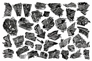 shredded paper tattoo idea
