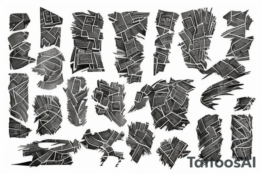shredded paper tattoo idea