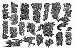 shredded paper tattoo idea