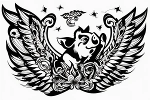 pig with wings tattoo idea