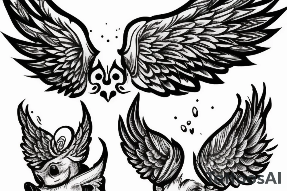 pig with wings tattoo idea