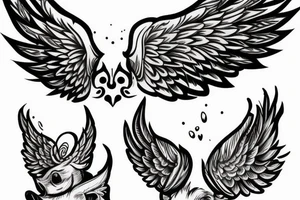 pig with wings tattoo idea