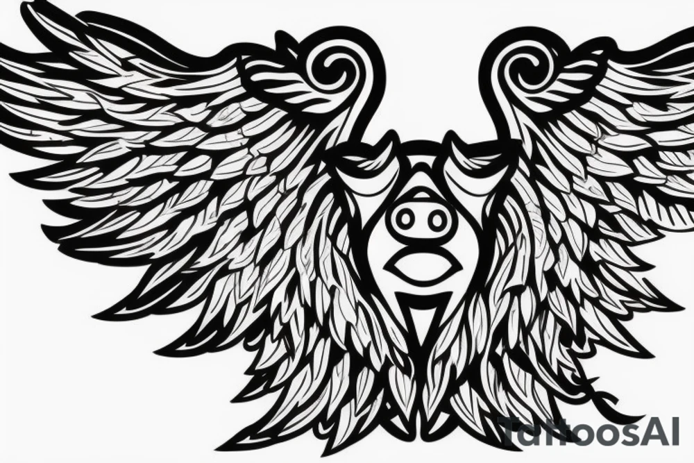 pig with wings tattoo idea