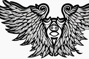 pig with wings tattoo idea