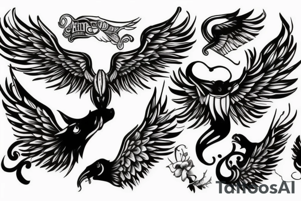 pig with wings tattoo idea