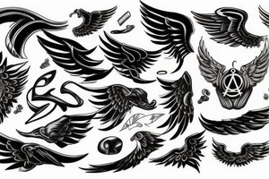 race car with wings tattoo idea