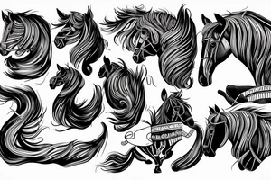 a horse driving a car tattoo idea