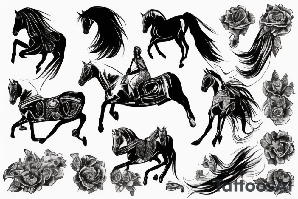 a horse driving a car tattoo idea