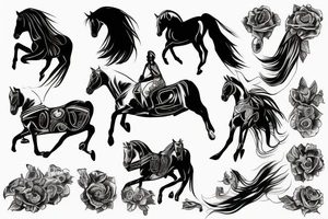 a horse driving a car tattoo idea