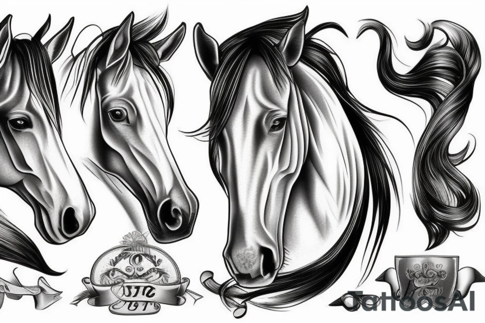 a horse driving a car tattoo idea