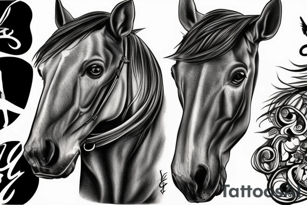 a horse driving a car tattoo idea