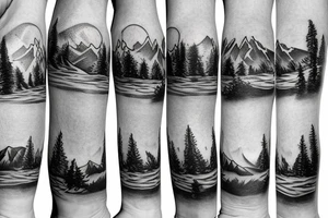 mountains with skis tattoo idea