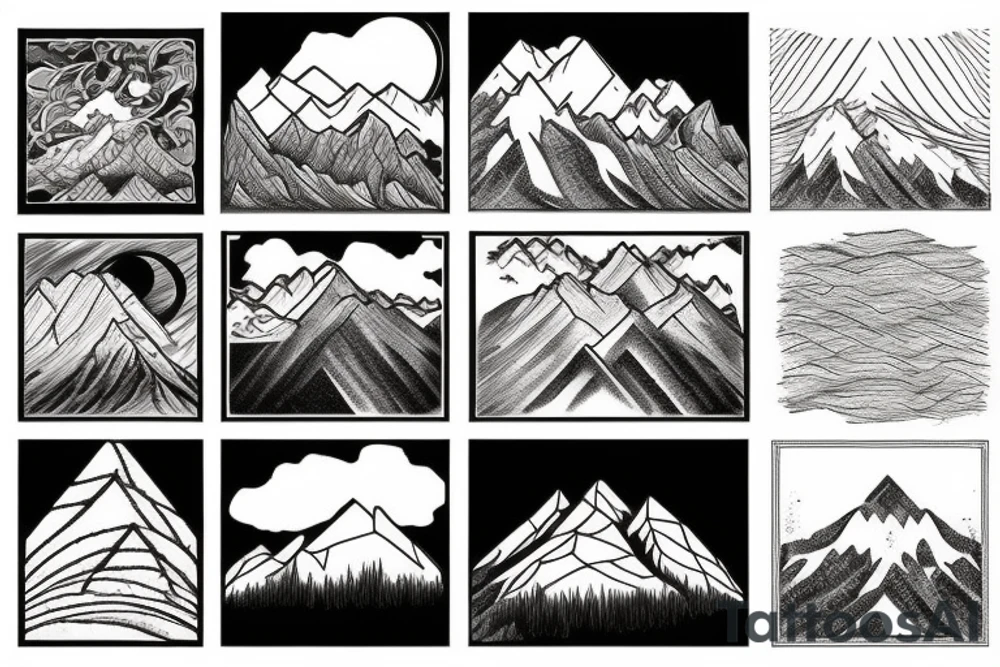 mountain landscape tattoo idea