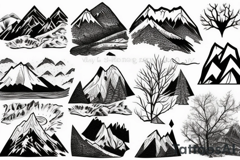 mountain landscape tattoo idea