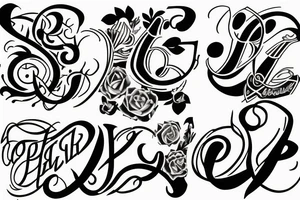 Capital P
Lowercase p
Lowercase p
Capital P
All in a line and connected tattoo idea