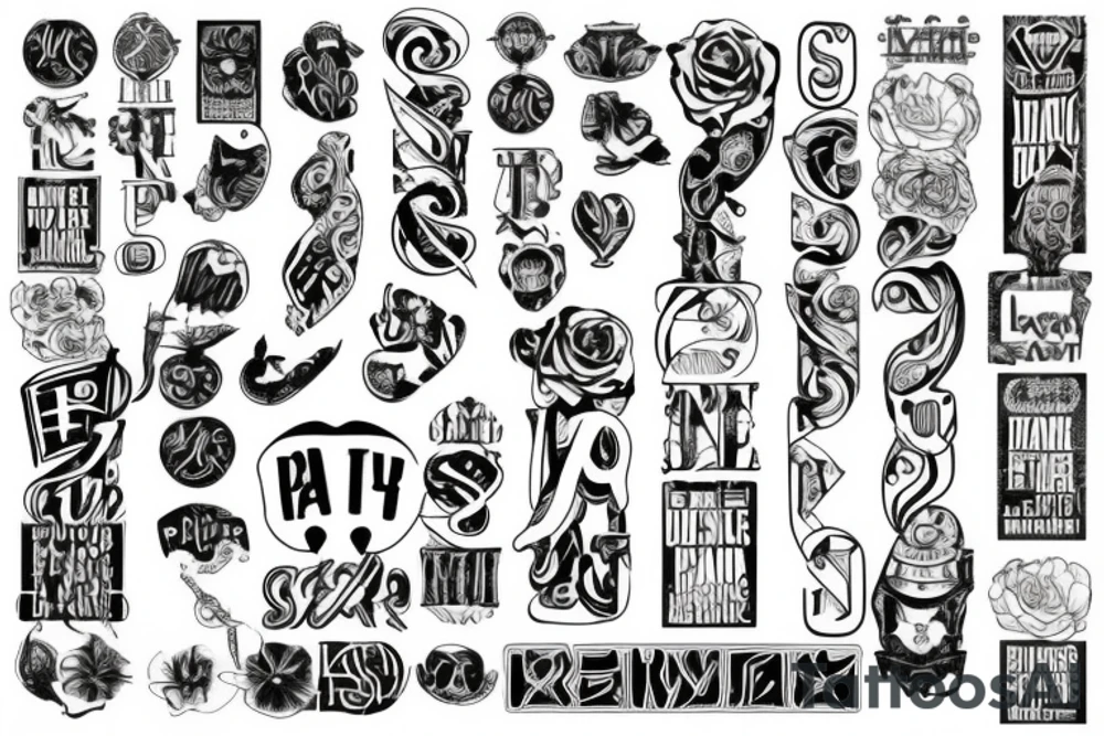 Capital P
Lowercase p
Lowercase p
Capital P
All in a line and connected tattoo idea