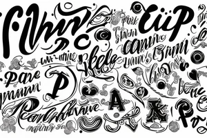 Capital P p p P
All in a line and connected tattoo idea