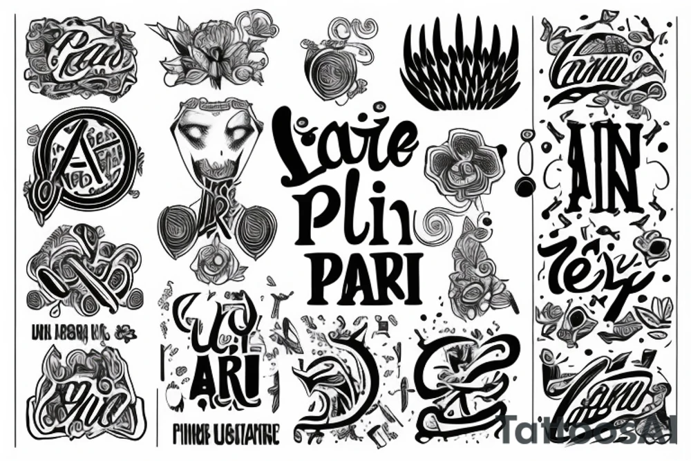 Capital P p p P
All in a line and connected tattoo idea