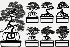 melting bonsai tree tattoo idea