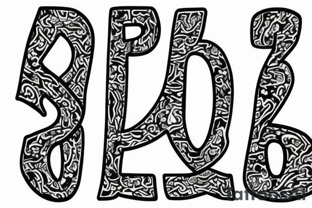 4 letter p’s in a line tattoo idea