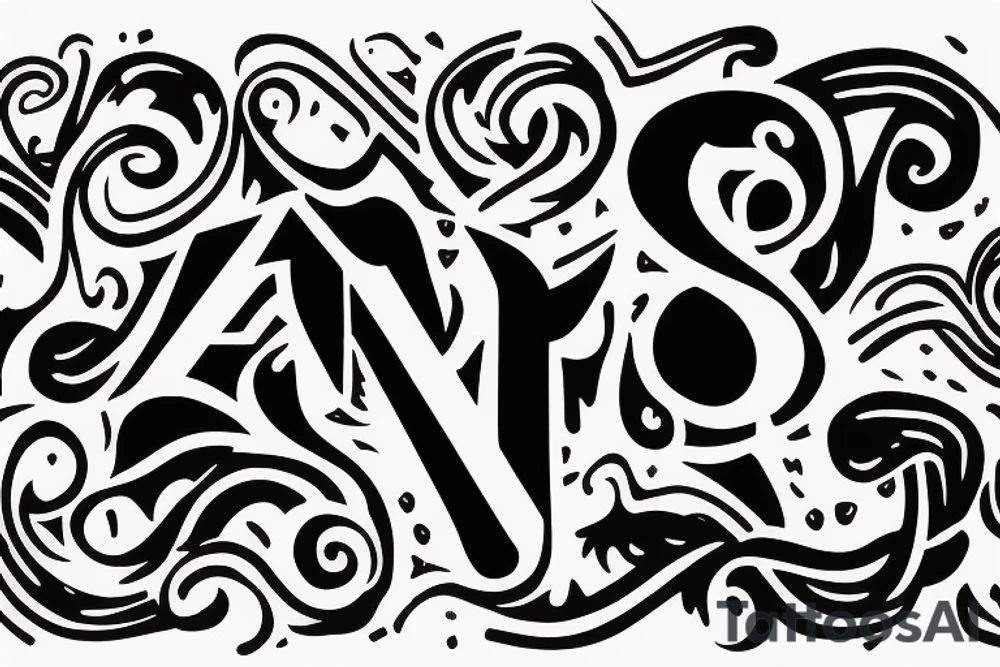 4 letter p’s in a line tattoo idea