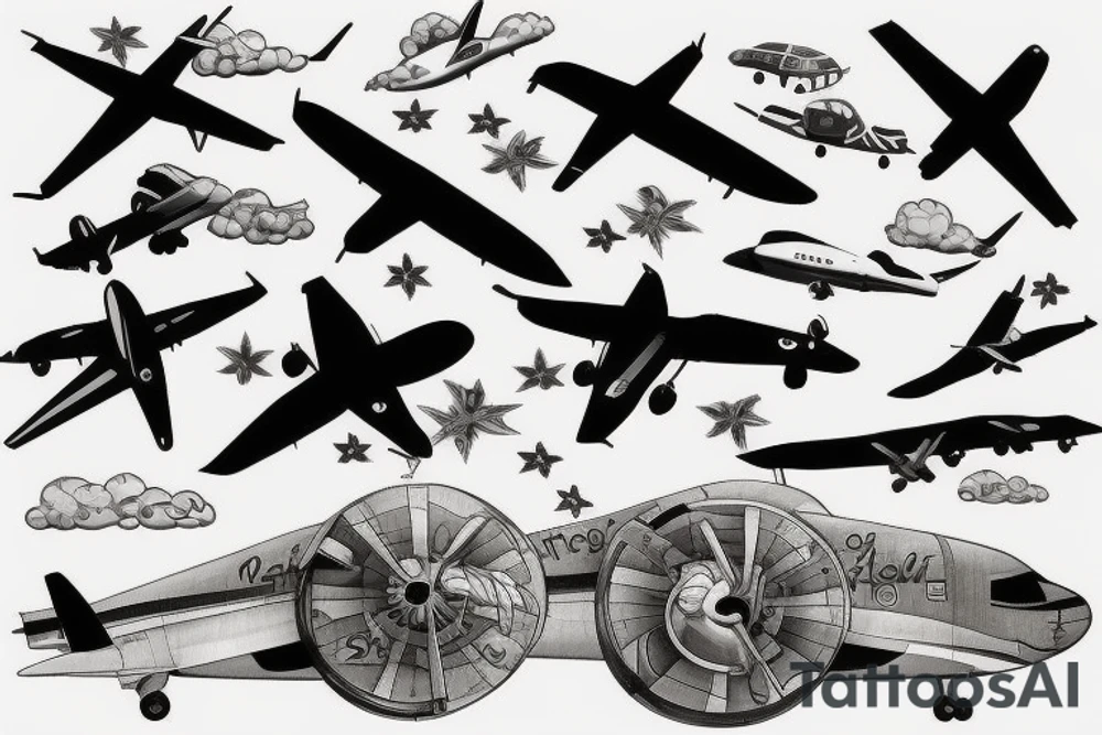 airplane tattoo idea