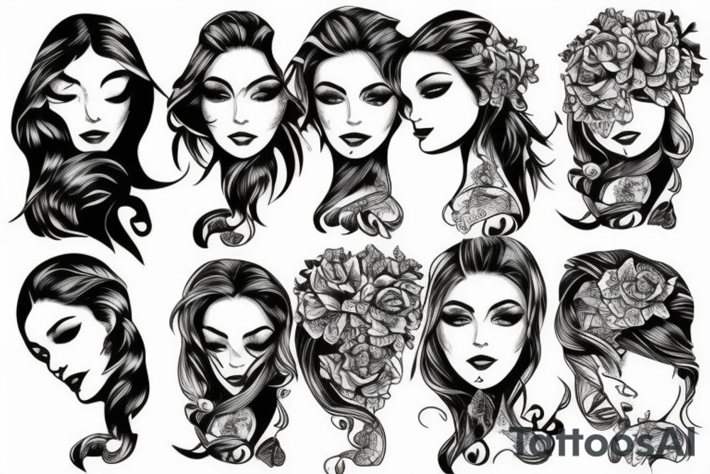 pretty woman on a tree tattoo idea