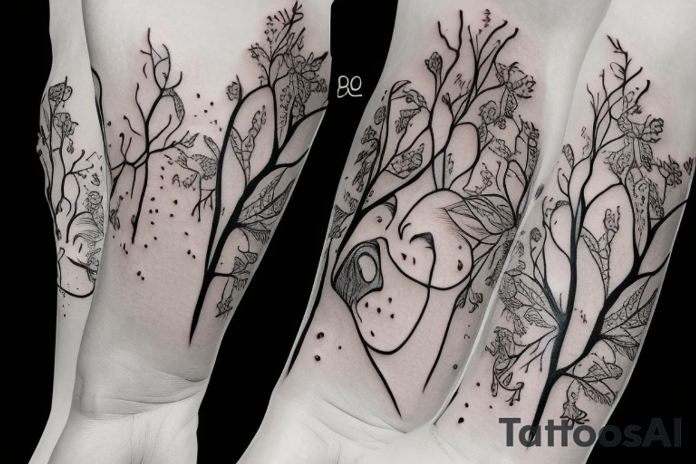 pretty woman on a tree tattoo idea