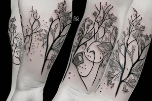 pretty woman on a tree tattoo idea