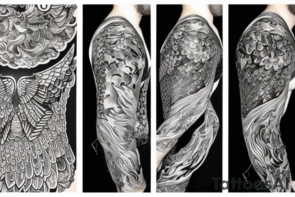 A phoenix in loop tattoo idea